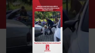 Babasını karıştırıp başka biriyle ilerlediğini fark eden minik Eymen’in güldüren