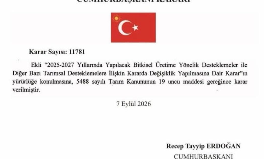 Cumhurbaşkanı Recep Tayyip Erdoğan’ın imzasıyla yayımlanan karar doğrultusunda, 2025-2027 yıllarında