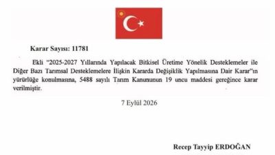 Cumhurbaşkanı Recep Tayyip Erdoğan’ın imzasıyla yayımlanan karar doğrultusunda, 2025-2027 yıllarında