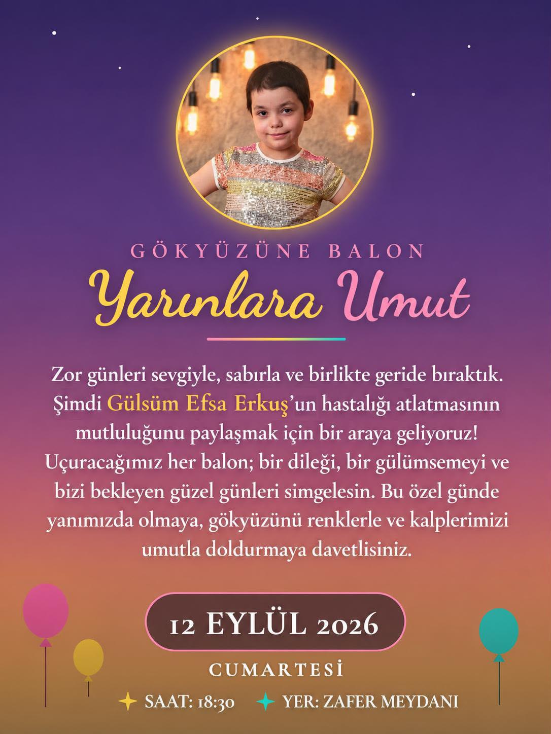 Gülsüm Efsa’nın zaferi balonlarla kutlanacak!