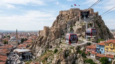 Afyonkarahisar Belediyesi, Afyonkarahisar Kalesi Teleferik Yapım İşi kapsamındaki çalışmaların hız