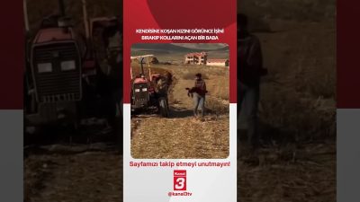 Kendisine koşan kızını görünce işini bırakıp kollarını açan bir baba…
