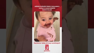 Abisinin pudingini yerken yakalanınca kaçmaya çalışan bebeğin sevimli halleri… 📶https://kanal3.com.tr/