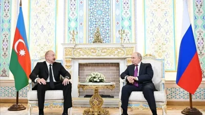Azerbaycan Cumhurbaşkanı İlham Aliyev ile Rusya Devlet Başkanı Vladimir Putin,