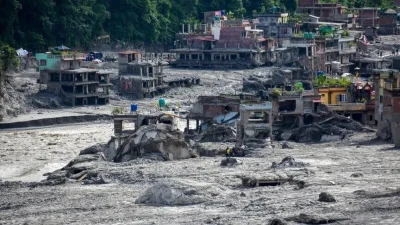 Nepal'in Çin sınırına yakın Rasuwa bölgesi ve çevresinde meydana gelen