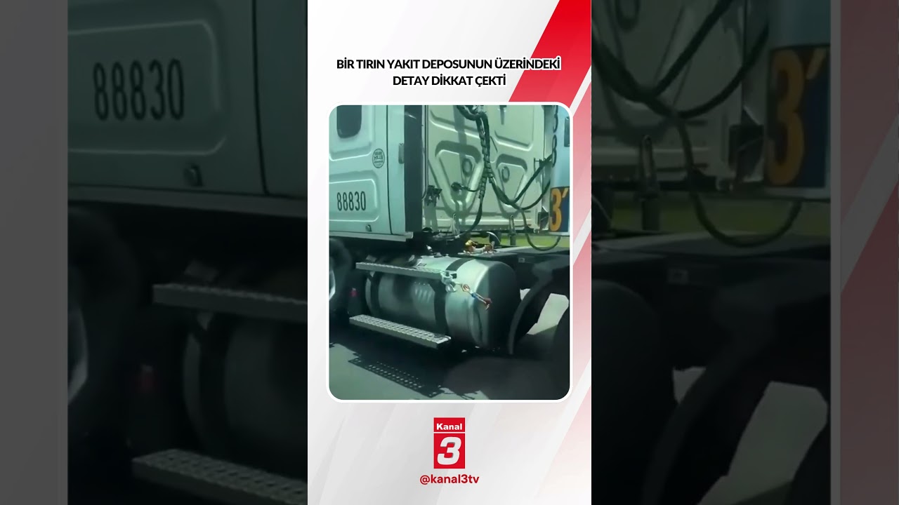Bir tırın yakıt deposunun üzerindeki basamakta bulunan detay dikkat çekti…