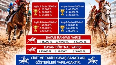 Cumhuriyet Koşusu kapsamında 1 Kasım Pazar günü Afyonkarahisar’da rahvan at