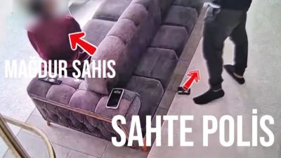Antalya'nın Aksu ilçesinde bir kişinin evine giderek kendisini polis olarak