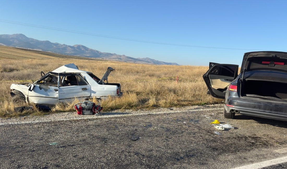 Afyonkarahisar'ın Emirdağ ilçesinde iki otomobilin kafa kafaya çarpıştığı kazada 4