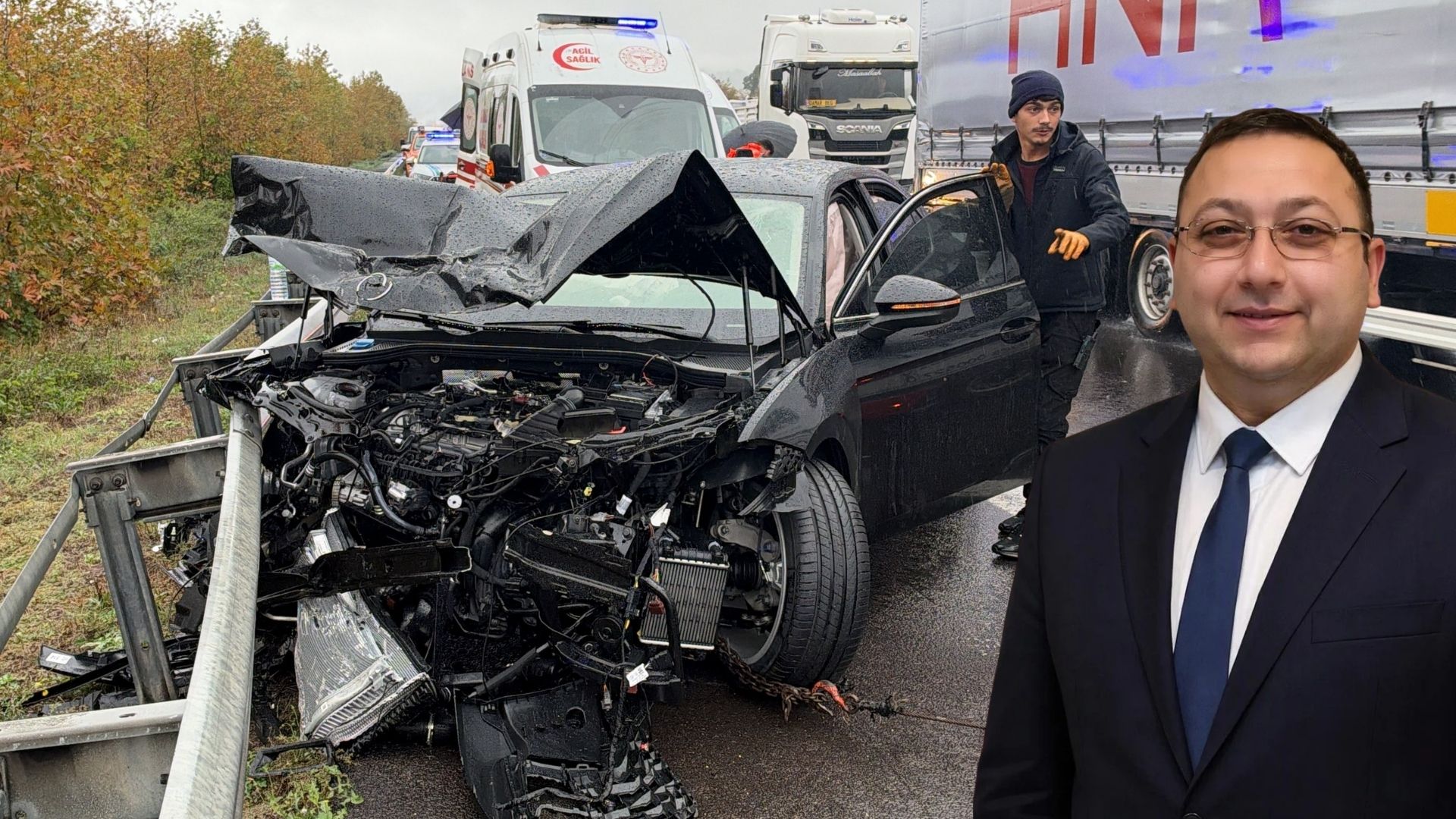 Anadolu Otoyolu'nun Düzce geçişinde meydana gelen trafik kazasının ardından kalp