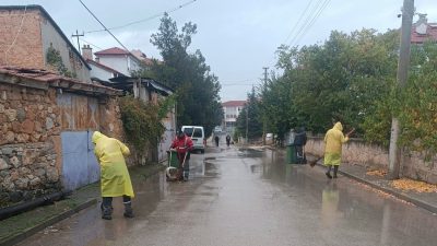 Bolvadin Belediyesi tarafından, ilçe genelinde sürdürülen rutin temizlik çalışmalarına ek