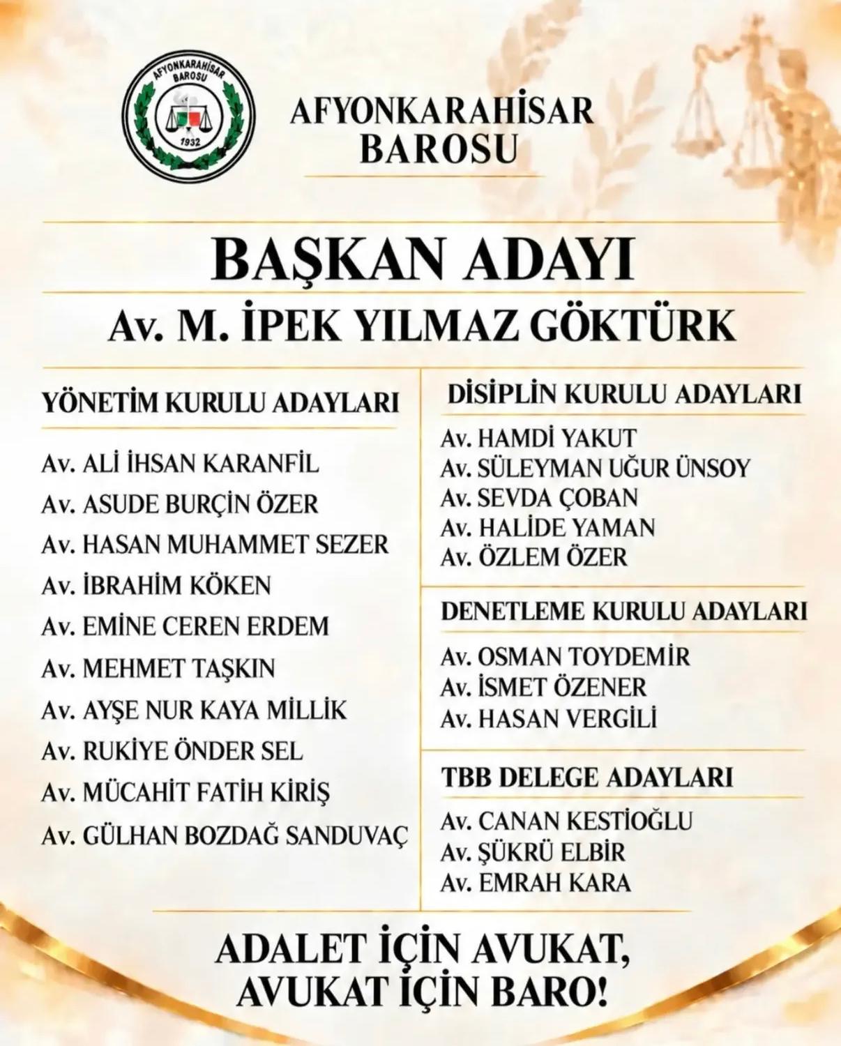 Afyonkarahisar Barosu’nda ilk başkan adaylığı açıklaması geldi 1 Afyonkarahisar Barosu’nda ilk başkan adaylığı açıklaması geldi