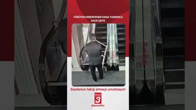 Yürüyen merdivende masa taşınınca kaos çıktı! 📶https://kanal3.com.tr/ Sosyal Medya Hesaplarımızı