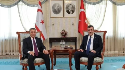 Cumhurbaşkanı Yardımcısı Cevdet Yılmaz, Kuzey Kıbrıs Türk Cumhuriyeti (KKTC) Başbakanı