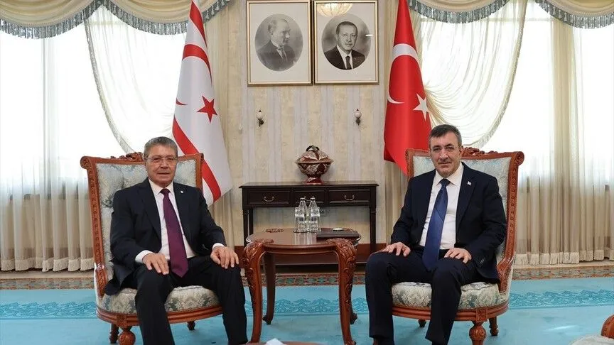 Cumhurbaşkanı Yardımcısı Cevdet Yılmaz, Kuzey Kıbrıs Türk Cumhuriyeti (KKTC) Başbakanı