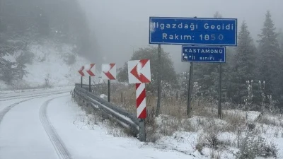 Kastamonu'nun yüksek kesimlerinde etkili olan kar yağışı sonrası Ilgaz Dağı